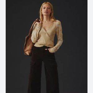 Anthropologie Lace Sleeve Sweater size XS